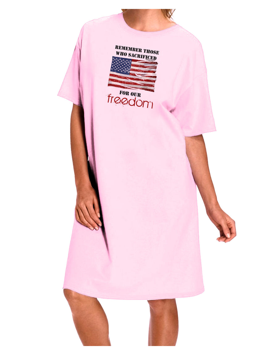 Remember - Veterans Adult Wear Around Night Shirt and Dress-Night Shirt-TooLoud-Pink-One-Size-Fits-Most-Davson Sales