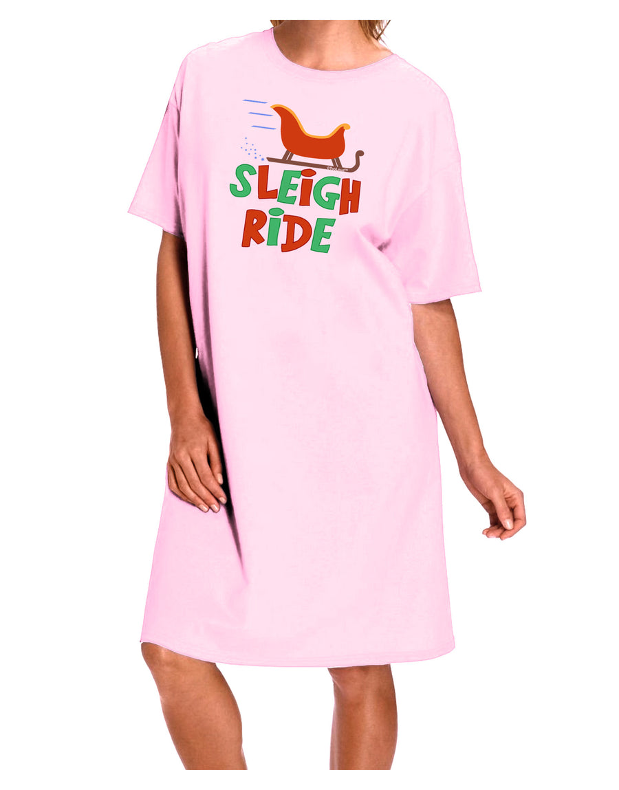 Sleigh Ride Color Adult Wear Around Night Shirt and Dress-Night Shirt-TooLoud-Pink-One-Size-Fits-Most-Davson Sales