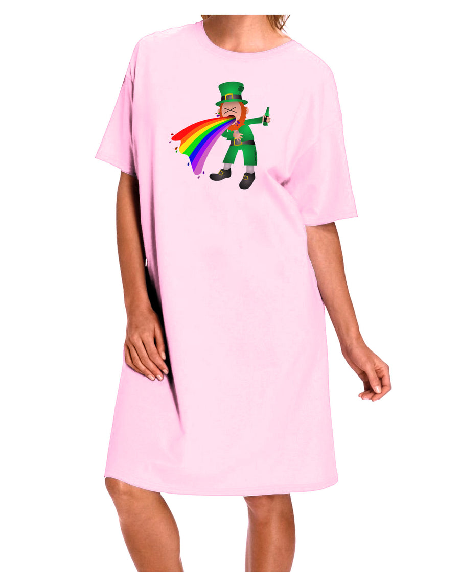 Puking Rainbow Leprechaun Adult Wear Around Night Shirt and Dress-Night Shirt-TooLoud-Pink-One-Size-Fits-Most-Davson Sales