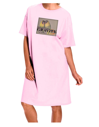 Can't Blame Gravity Adult Wear Around Night Shirt and Dress-Night Shirt-TooLoud-Pink-One-Size-Davson Sales