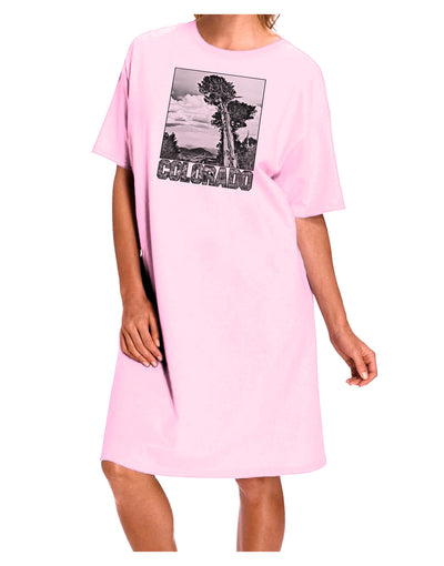 Colorado Landscape Text BW Adult Wear Around Night Shirt and Dress-Night Shirt-TooLoud-Pink-One-Size-Fits-Most-Davson Sales