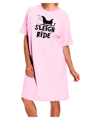 Sleigh Ride BnW Adult Wear Around Night Shirt and Dress-Night Shirt-TooLoud-Pink-One-Size-Fits-Most-Davson Sales