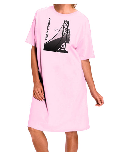 Oakland Text Bay Bridge Adult Wear Around Night Shirt and Dress-Night Shirt-TooLoud-Pink-One-Size-Fits-Most-Davson Sales