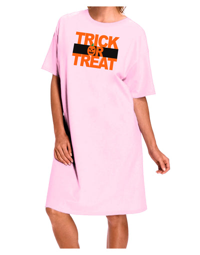 Trick or Treat Text Adult Wear Around Night Shirt and Dress-Night Shirt-TooLoud-Pink-One-Size-Fits-Most-Davson Sales