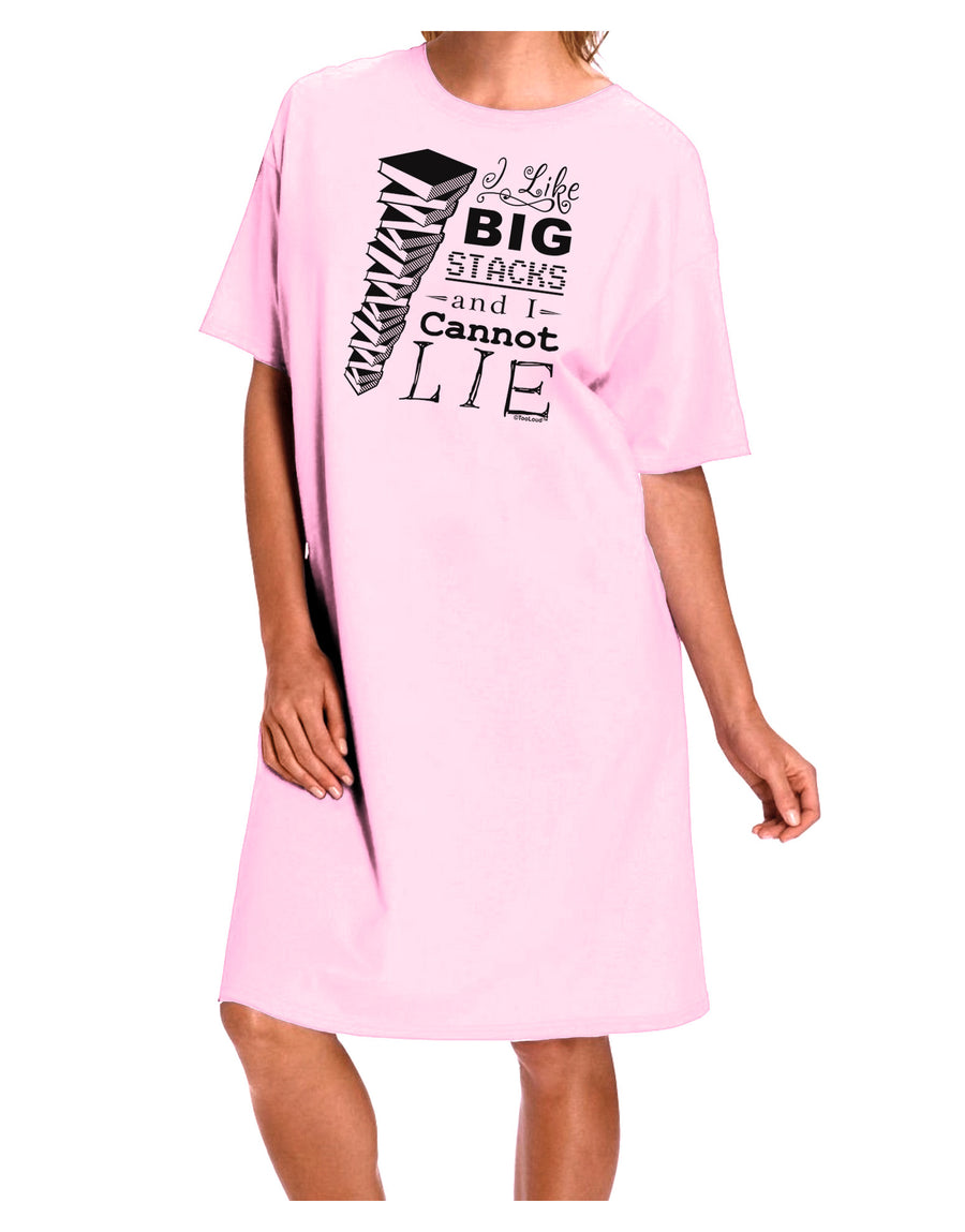 I Like Big Stacks -of books- Adult Wear Around Night Shirt and Dress-Night Shirt-TooLoud-Red-One-Size-Fits-Most-Davson Sales