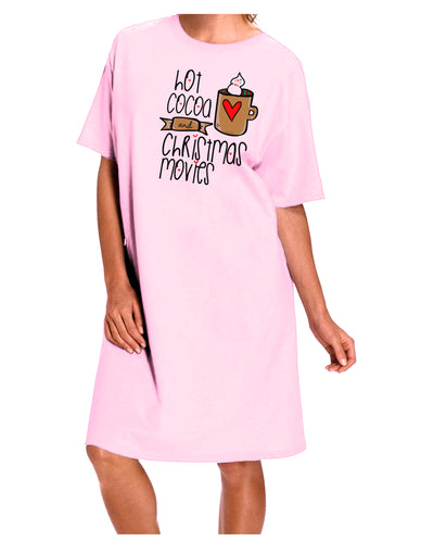 Hot Cocoa and Christmas Movies Adult Wear Around Night Shirt and Dress-Night Shirt-TooLoud-Pink-One-Size-Fits-Most-Davson Sales