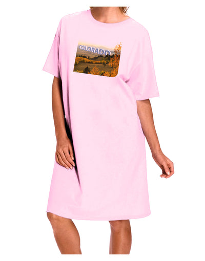 Colorado Postcard Gentle Sunrise Adult Wear Around Night Shirt and Dress by-Night Shirt-TooLoud-Pink-One-Size-Fits-Most-Davson Sales