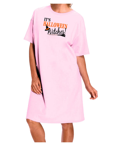 It's Halloween Witches Hat Adult Wear Around Night Shirt and Dress-Night Shirt-TooLoud-Pink-One-Size-Fits-Most-Davson Sales