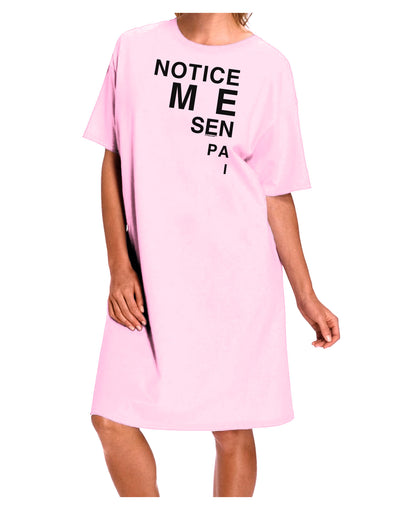 Notice Me Senpai Triangle Text Adult Wear Around Night Shirt and Dress-Night Shirt-TooLoud-Pink-One-Size-Fits-Most-Davson Sales