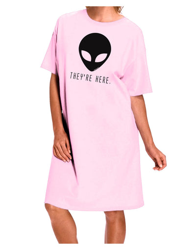 Alien They Are Here Adult Wear Around Night Shirt and Dress-Night Shirt-TooLoud-Pink-One-Size-Fits-Most-Davson Sales