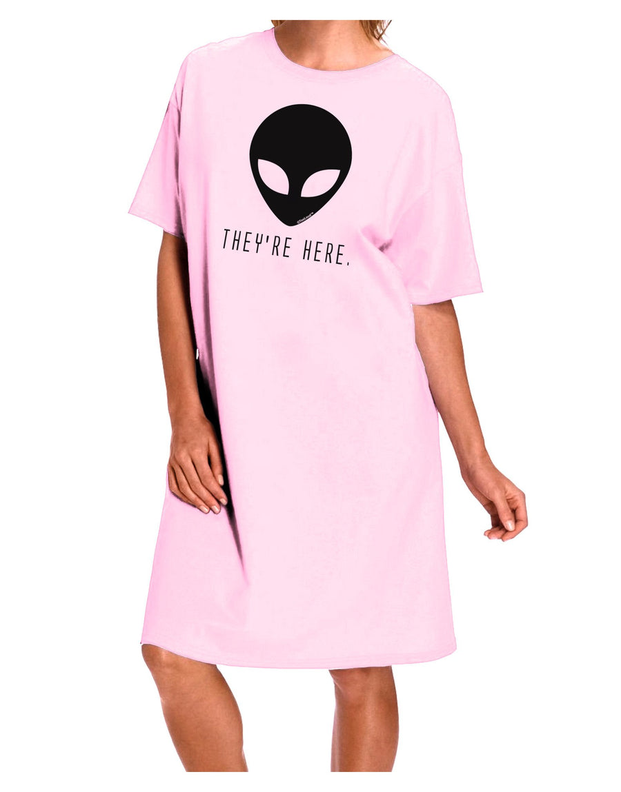 Alien They Are Here Adult Wear Around Night Shirt and Dress-Night Shirt-TooLoud-Red-One-Size-Fits-Most-Davson Sales