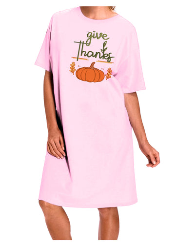 Give Thanks Adult Wear Around Night Shirt and Dress-Night Shirt-TooLoud-Pink-One-Size-Fits-Most-Davson Sales