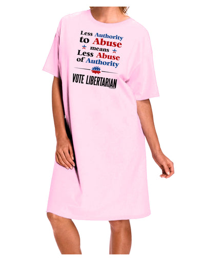 Libertarian Against Authority Abuse Adult Wear Around Night Shirt and Dress-Night Shirt-TooLoud-Pink-One-Size-Fits-Most-Davson Sales