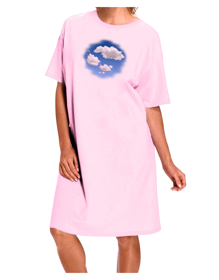 Blue Sky Puffy Clouds Adult Wear Around Night Shirt and Dress-Night Shirt-TooLoud-Red-One-Size-Fits-Most-Davson Sales