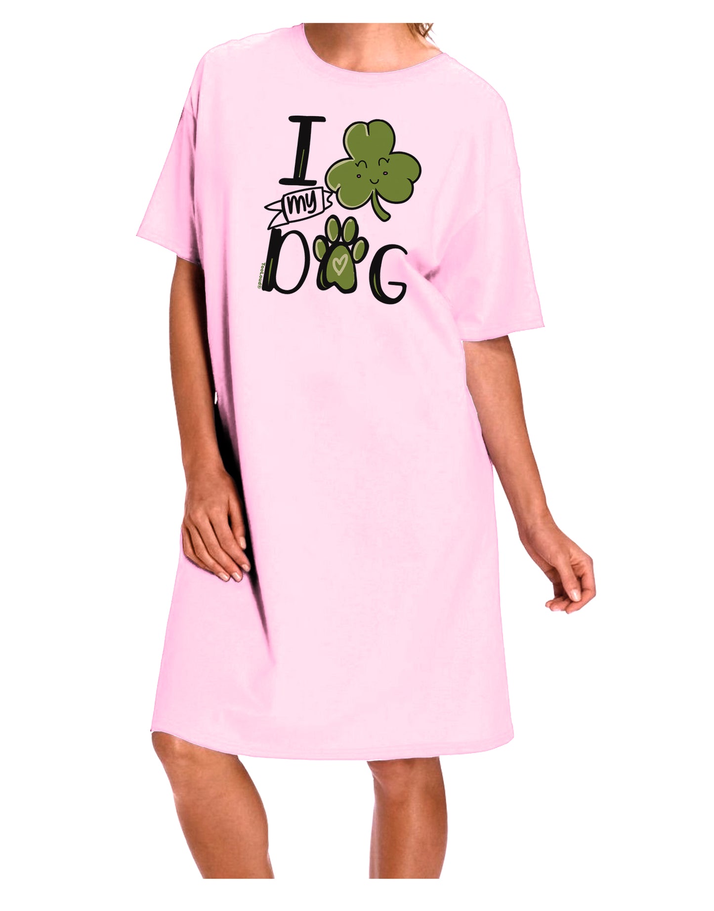I Shamrock my Dog Adult Wear Around Night Shirt and Dress-Night Shirt-TooLoud-Pink-One-Size-Fits-Most-Davson Sales