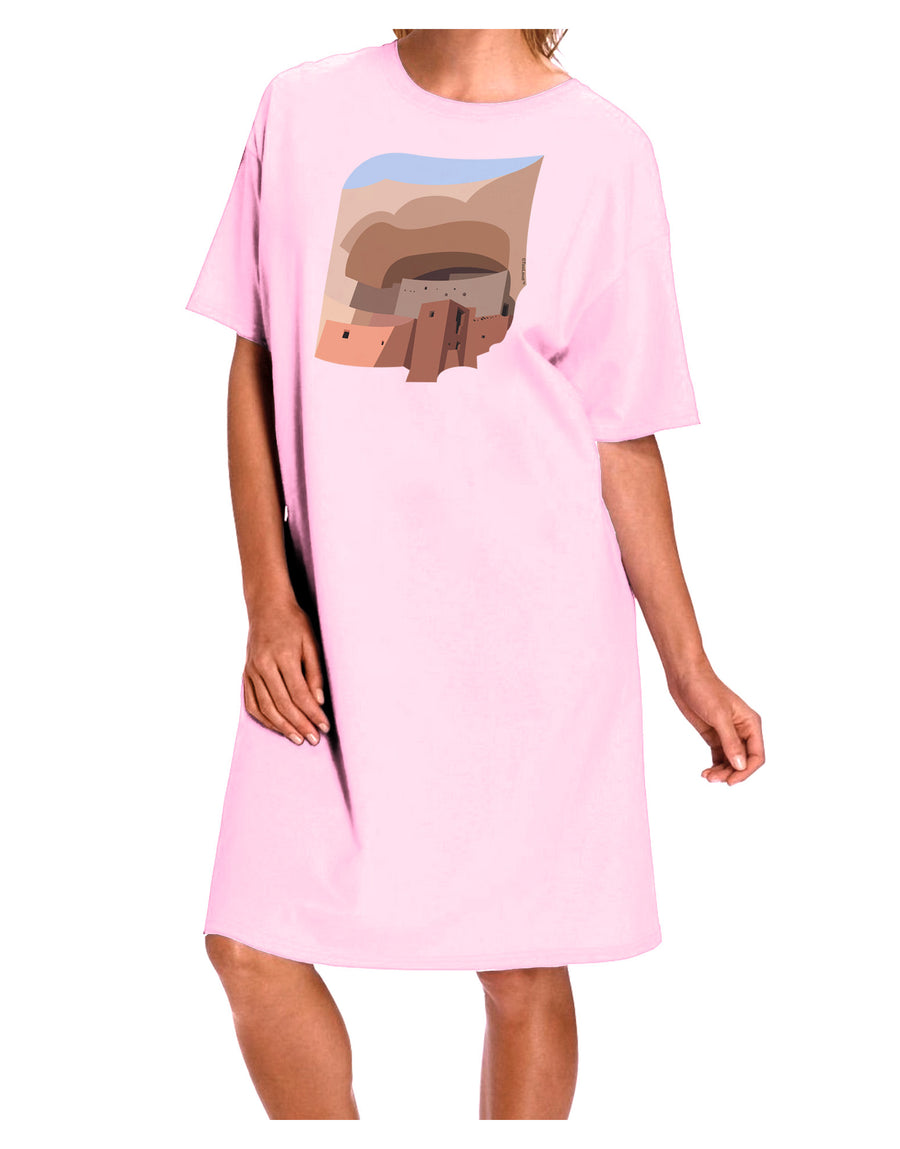 Montezuma Castle Artwork Adult Wear Around Night Shirt and Dress-Night Shirt-TooLoud-Red-One-Size-Fits-Most-Davson Sales