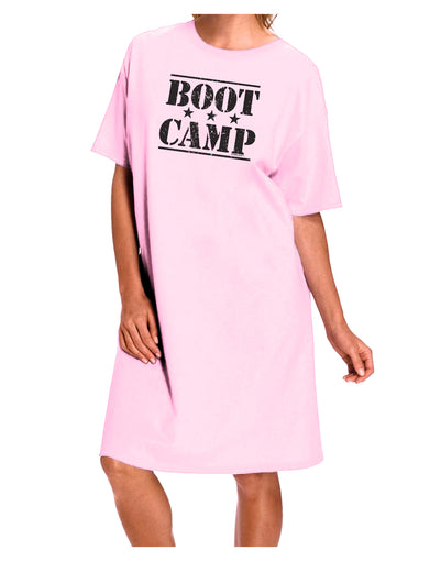 Bootcamp Large distressed Text Adult Wear Around Night Shirt and Dress-Night Shirt-TooLoud-Pink-One-Size-Fits-Most-Davson Sales