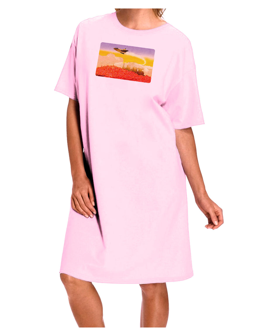 Planet Mars Watercolor Adult Wear Around Night Shirt and Dress-Night Shirt-TooLoud-Pink-One-Size-Fits-Most-Davson Sales