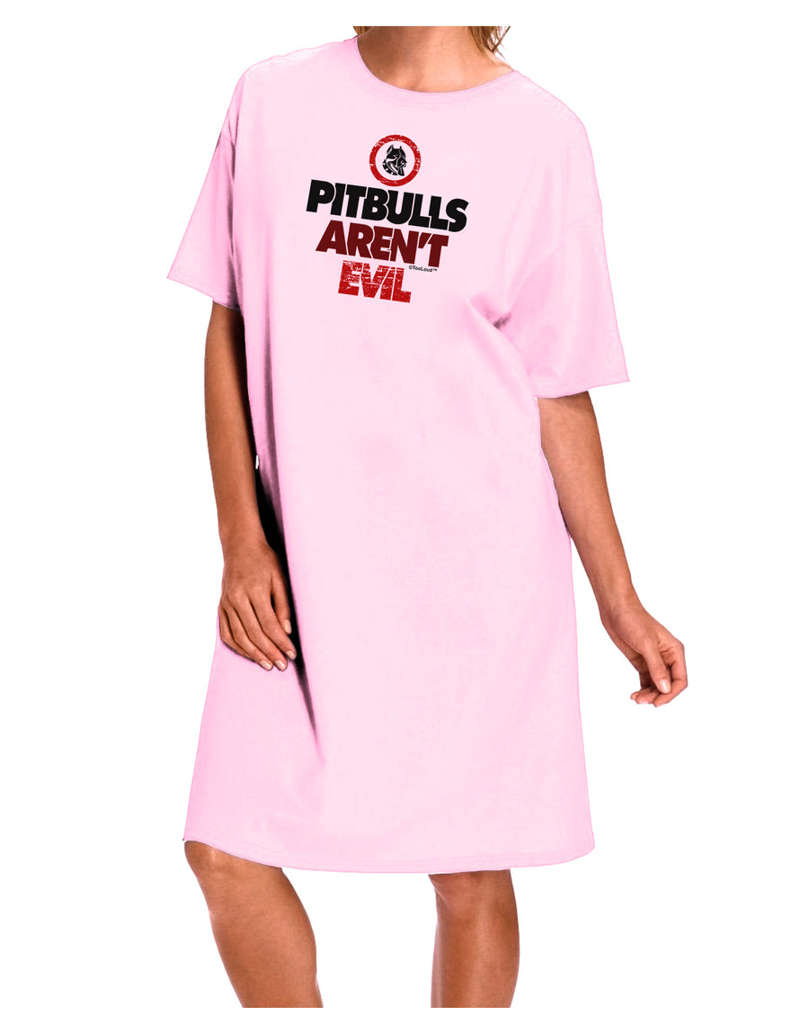 Distressed Pitbulls Aren't Evil Adult Wear Around Night Shirt and Dress-Night Shirt-TooLoud-Pink-One-Size-Fits-Most-Davson Sales