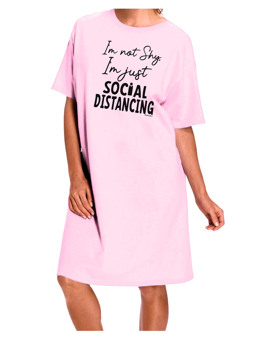 I'm not Shy I'm Just Social Distancing Adult Wear Around Night Shirt and Dress-Night Shirt-TooLoud-Red-One-Size-Fits-Most-Davson Sales