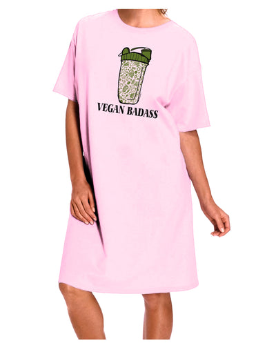Vegan Badass Blender Bottle Adult Wear Around Night Shirt and Dress-Night Shirt-TooLoud-Pink-One-Size-Fits-Most-Davson Sales