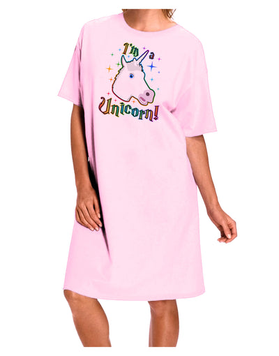 I'm a Unicorn Adult Wear Around Night Shirt and Dress-Night Shirt-TooLoud-Pink-One-Size-Fits-Most-Davson Sales