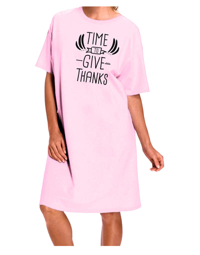 Time to Give Thanks Adult Wear Around Night Shirt and Dress-Night Shirt-TooLoud-Pink-One-Size-Fits-Most-Davson Sales