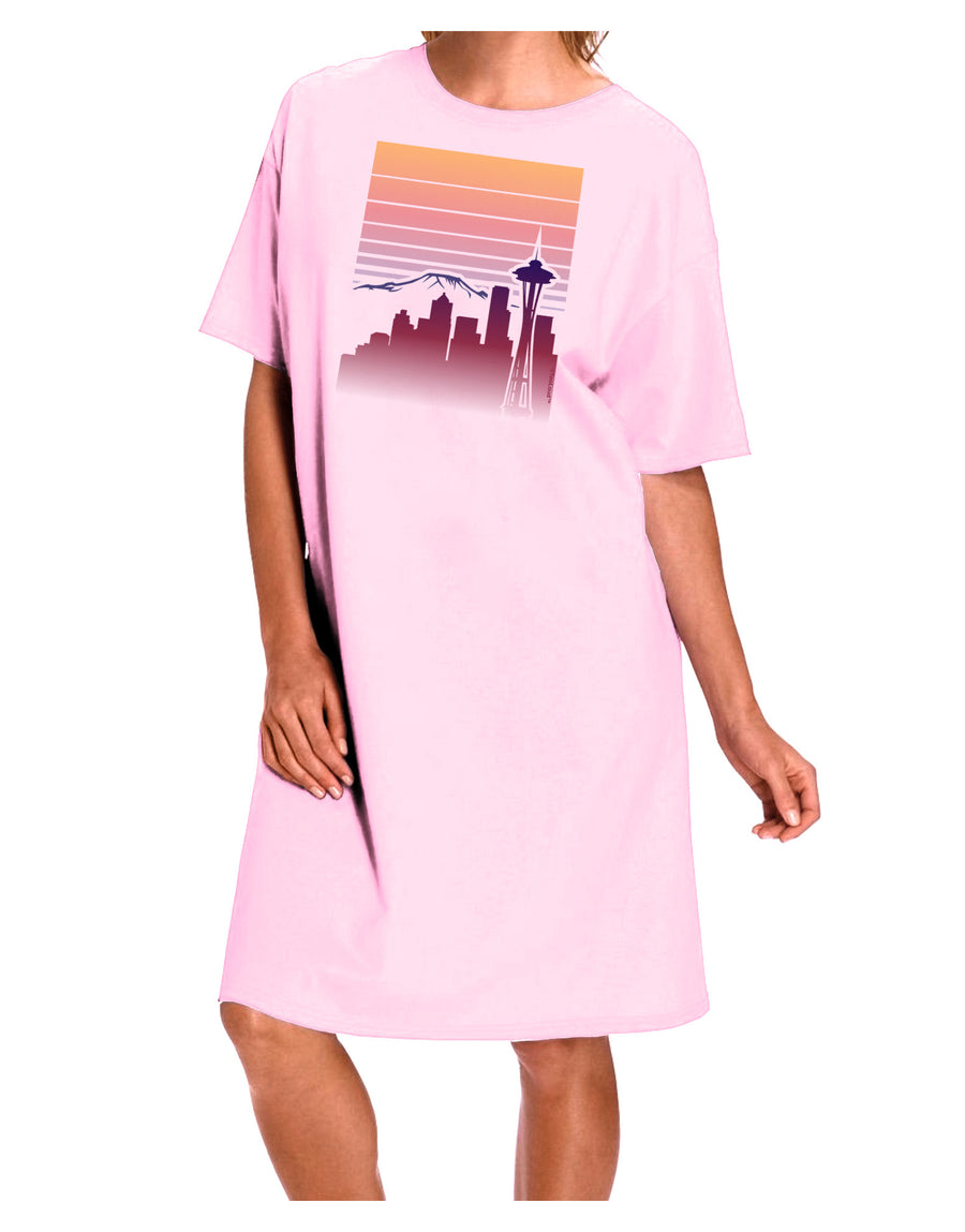 Seattle Skyline Sunrise Adult Wear Around Night Shirt and Dress-Night Shirt-TooLoud-Red-One-Size-Fits-Most-Davson Sales