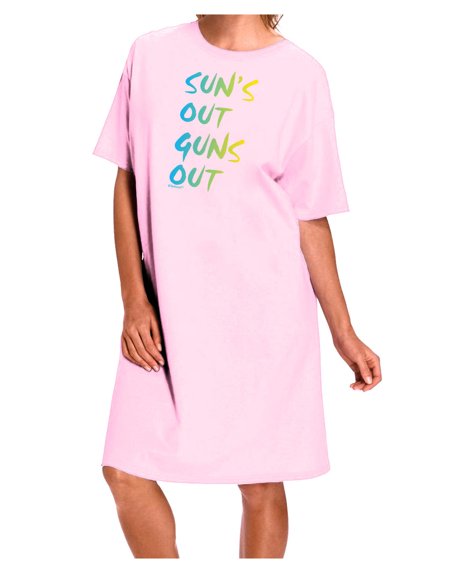 Suns Out Guns Out - Gradient Colors Adult Wear Around Night Shirt and Dress-Night Shirt-TooLoud-Pink-One-Size-Fits-Most-Davson Sales