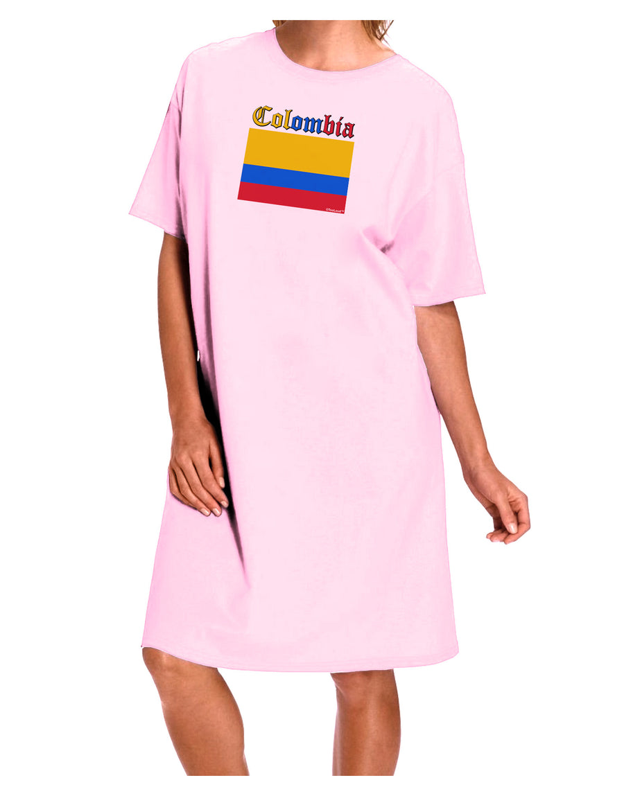 Colombia Flag Adult Wear Around Night Shirt and Dress-Night Shirt-TooLoud-Pink-One-Size-Fits-Most-Davson Sales