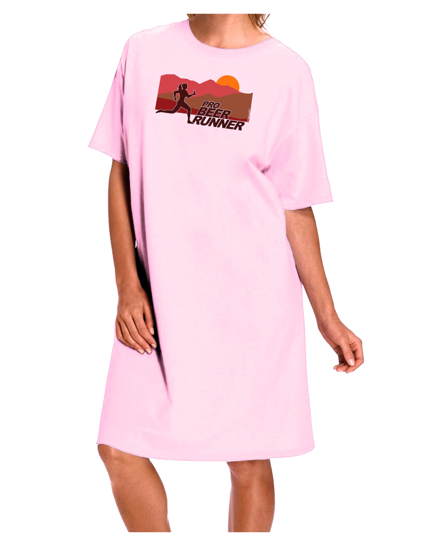 Pro Beer Runner Woman Adult Wear Around Night Shirt and Dress-Night Shirt-TooLoud-Pink-One-Size-Fits-Most-Davson Sales