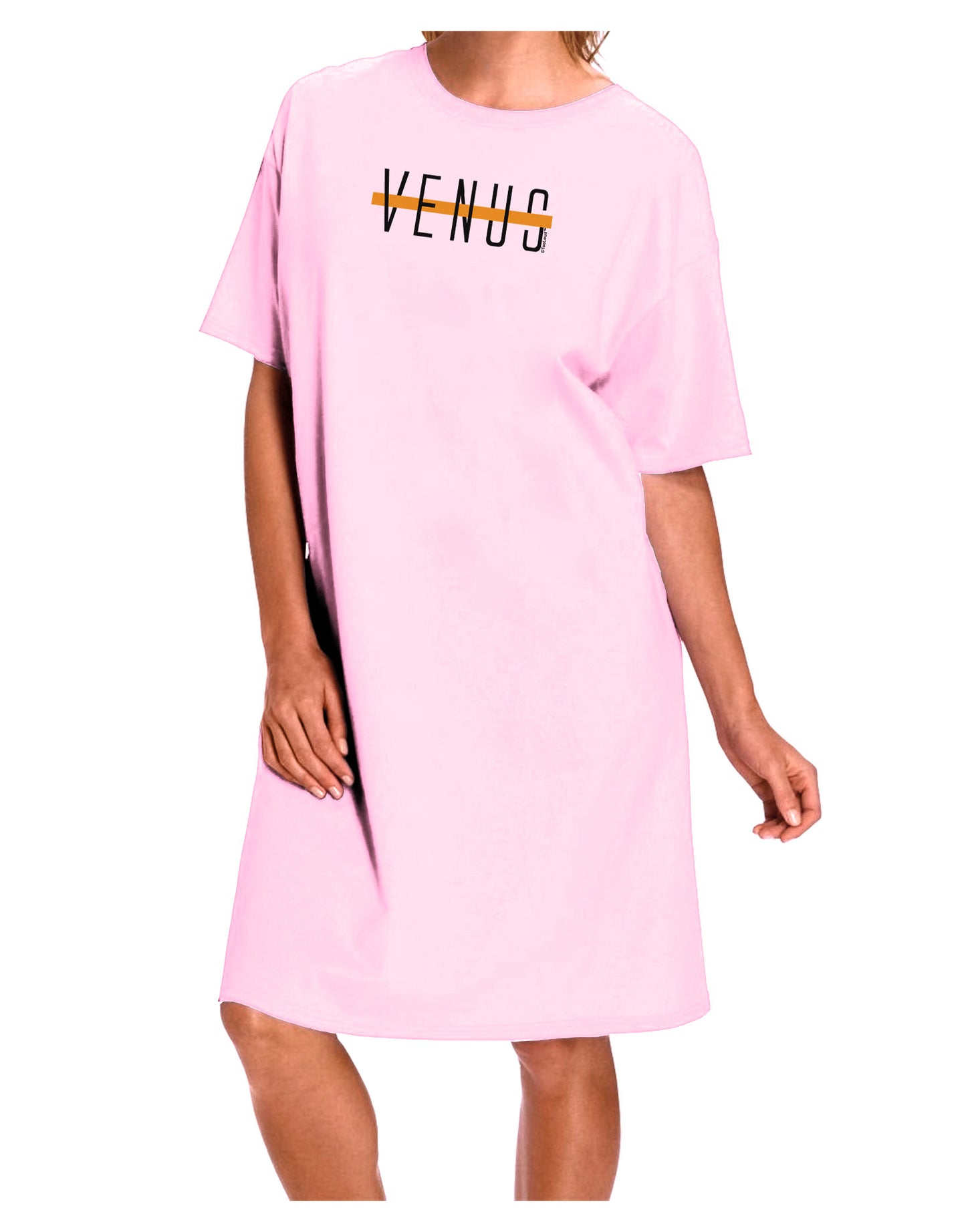 Planet Venus Text Only Adult Wear Around Night Shirt and Dress-Night Shirt-TooLoud-Pink-One-Size-Fits-Most-Davson Sales
