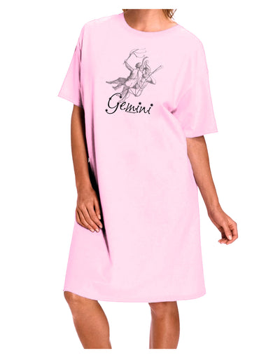 Gemini Constellation Adult Wear Around Night Shirt and Dress-Night Shirt-TooLoud-Pink-One-Size-Fits-Most-Davson Sales