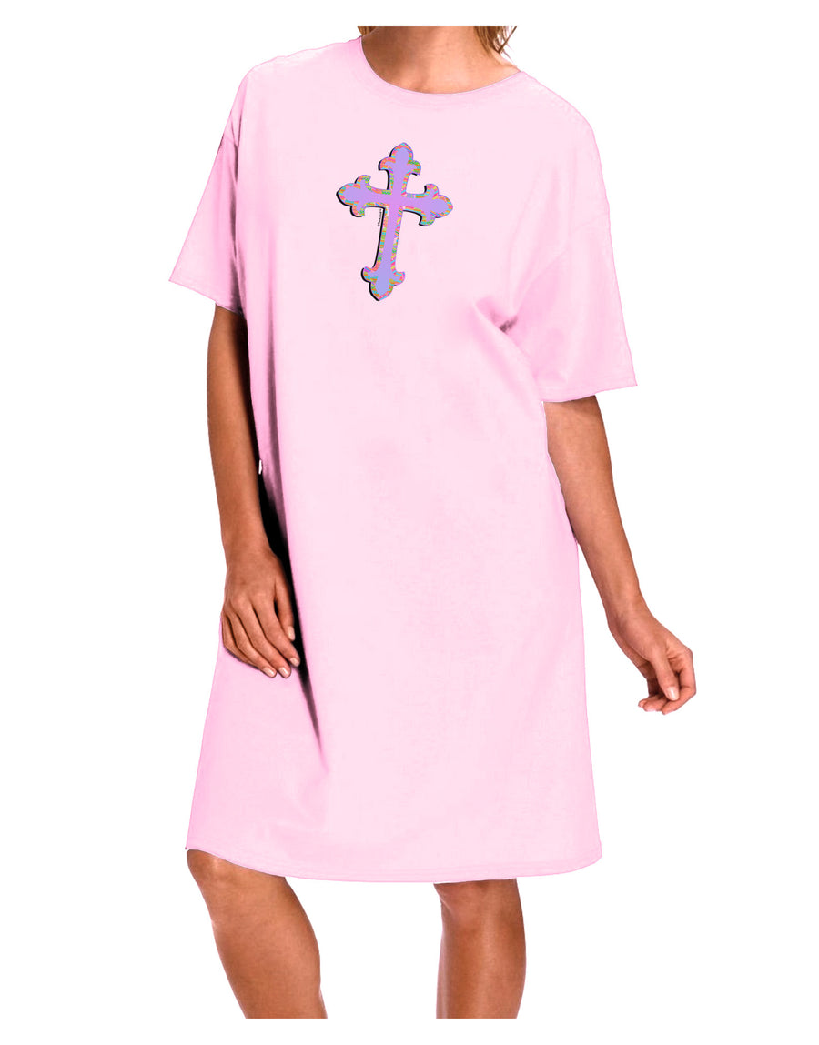 Easter Color Cross Adult Wear Around Night Shirt and Dress-Night Shirt-TooLoud-Red-One-Size-Fits-Most-Davson Sales