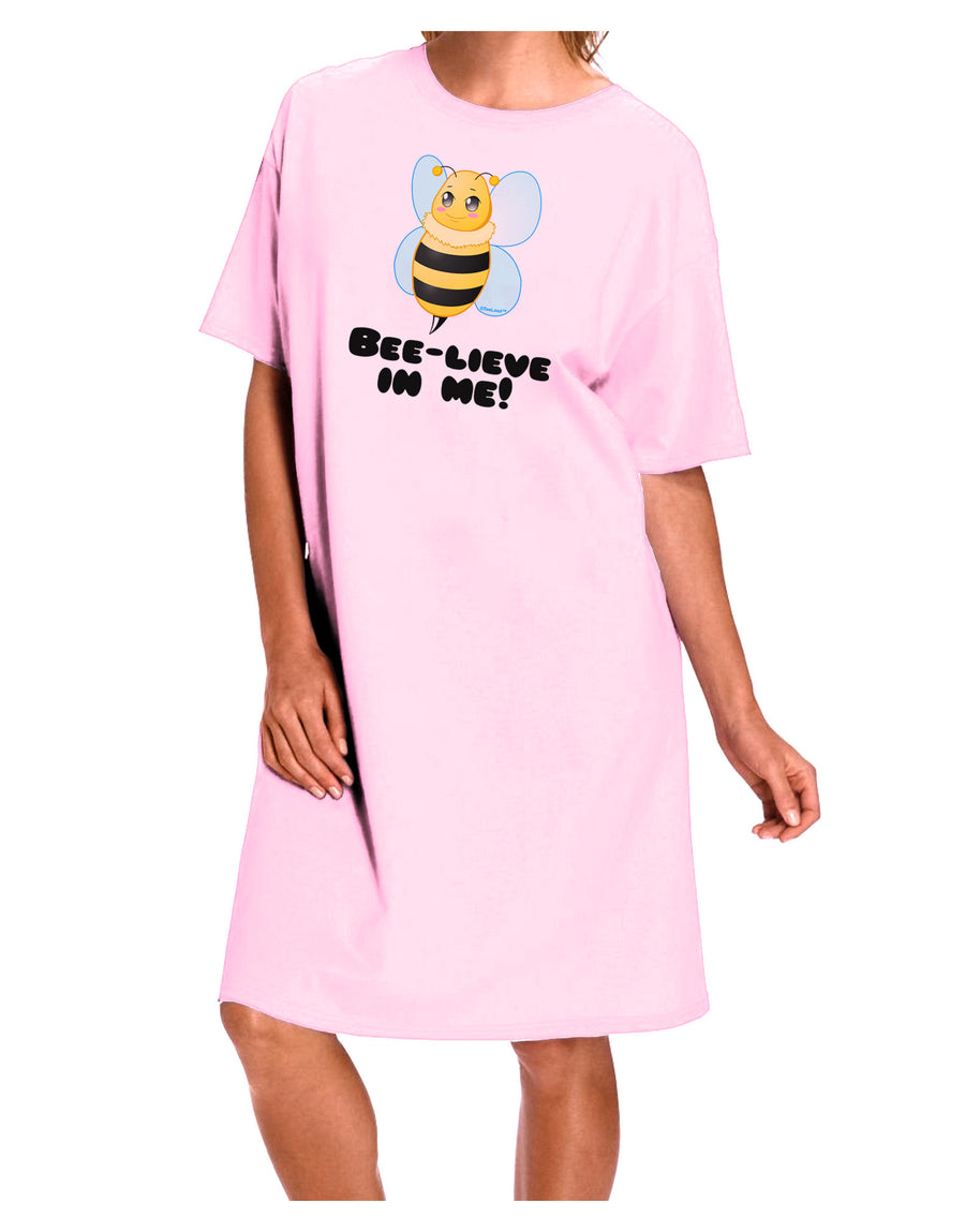 Bee-lieve In Me Adult Wear Around Night Shirt and Dress-Night Shirt-TooLoud-Pink-One-Size-Fits-Most-Davson Sales