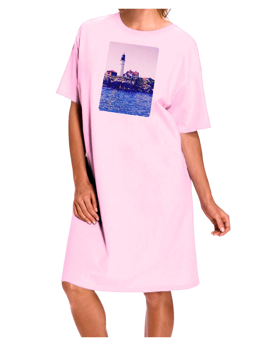 Watercolor Lighthouse 2 Adult Wear Around Night Shirt and Dress-Night Shirt-TooLoud-Red-One-Size-Fits-Most-Davson Sales