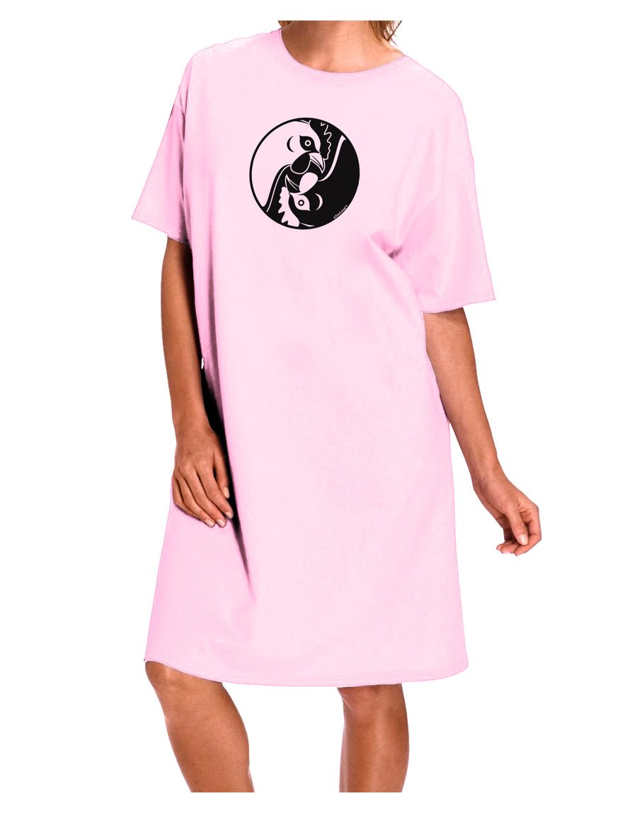 TooLoud Yin Yang Chicken Adult Wear Around Night Shirt and Dress-Night Shirt-TooLoud-Red-One-Size-Fits-Most-Davson Sales