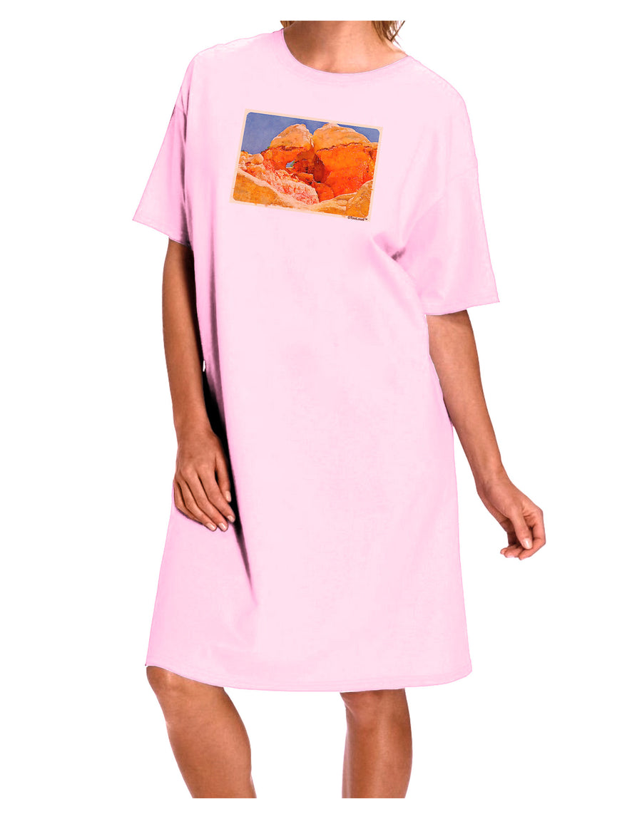 Desert Landscape Watercolor Adult Wear Around Night Shirt and Dress-Night Shirt-TooLoud-Pink-One-Size-Fits-Most-Davson Sales