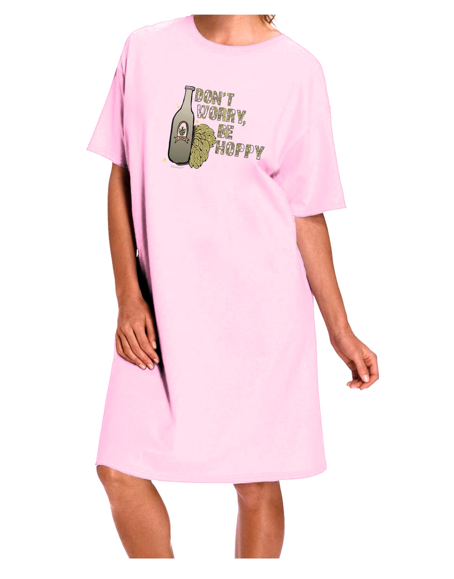 Don't Worry Be Hoppy Adult Wear Around Night Shirt and Dress-Night Shirt-TooLoud-Red-One-Size-Fits-Most-Davson Sales