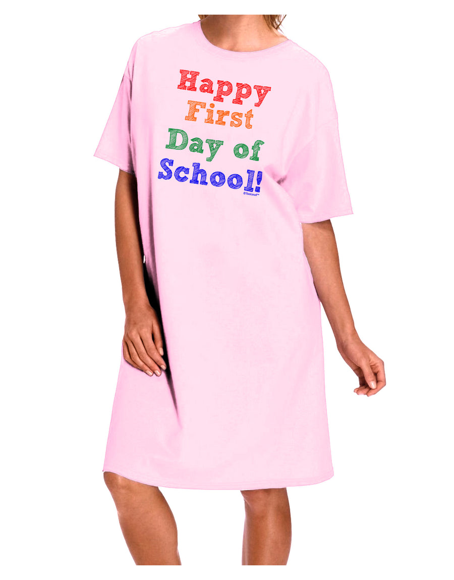 Happy First Day of School Adult Wear Around Night Shirt and Dress-Night Shirt-TooLoud-Pink-One-Size-Fits-Most-Davson Sales