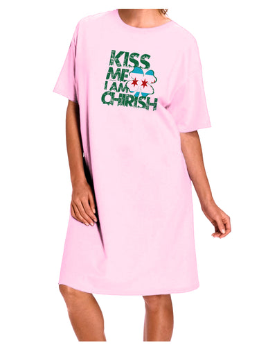 Kiss Me I'm Chirish Adult Wear Around Night Shirt and Dress by TooLoud-Night Shirt-TooLoud-Pink-One-Size-Fits-Most-Davson Sales