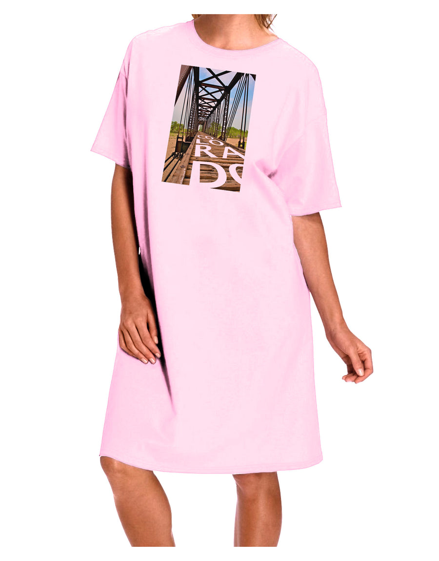 Colorado Bridge Text Adult Wear Around Night Shirt and Dress-Night Shirt-TooLoud-Pink-One-Size-Fits-Most-Davson Sales