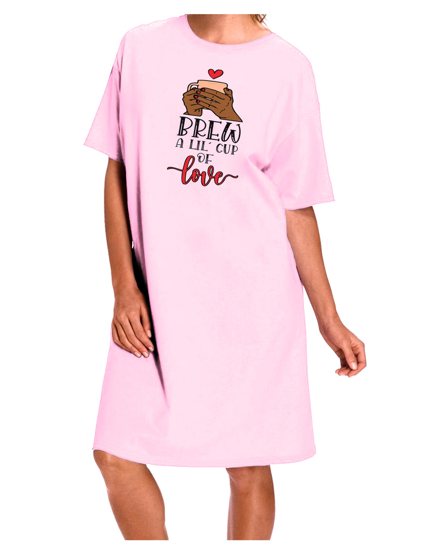 Brew a lil cup of love Adult Wear Around Night Shirt and Dress-Night Shirt-TooLoud-Red-One-Size-Fits-Most-Davson Sales