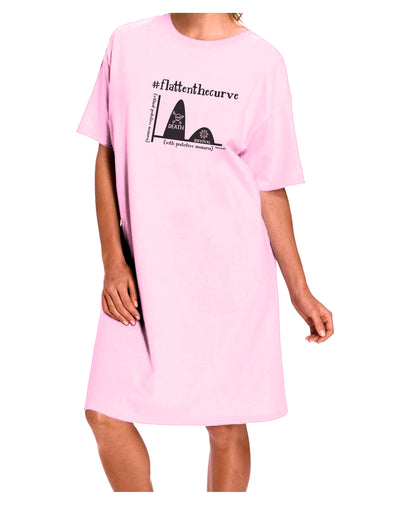 Flatten the Curve Graph Adult Wear Around Night Shirt and Dress-Night Shirt-TooLoud-Pink-One-Size-Fits-Most-Davson Sales