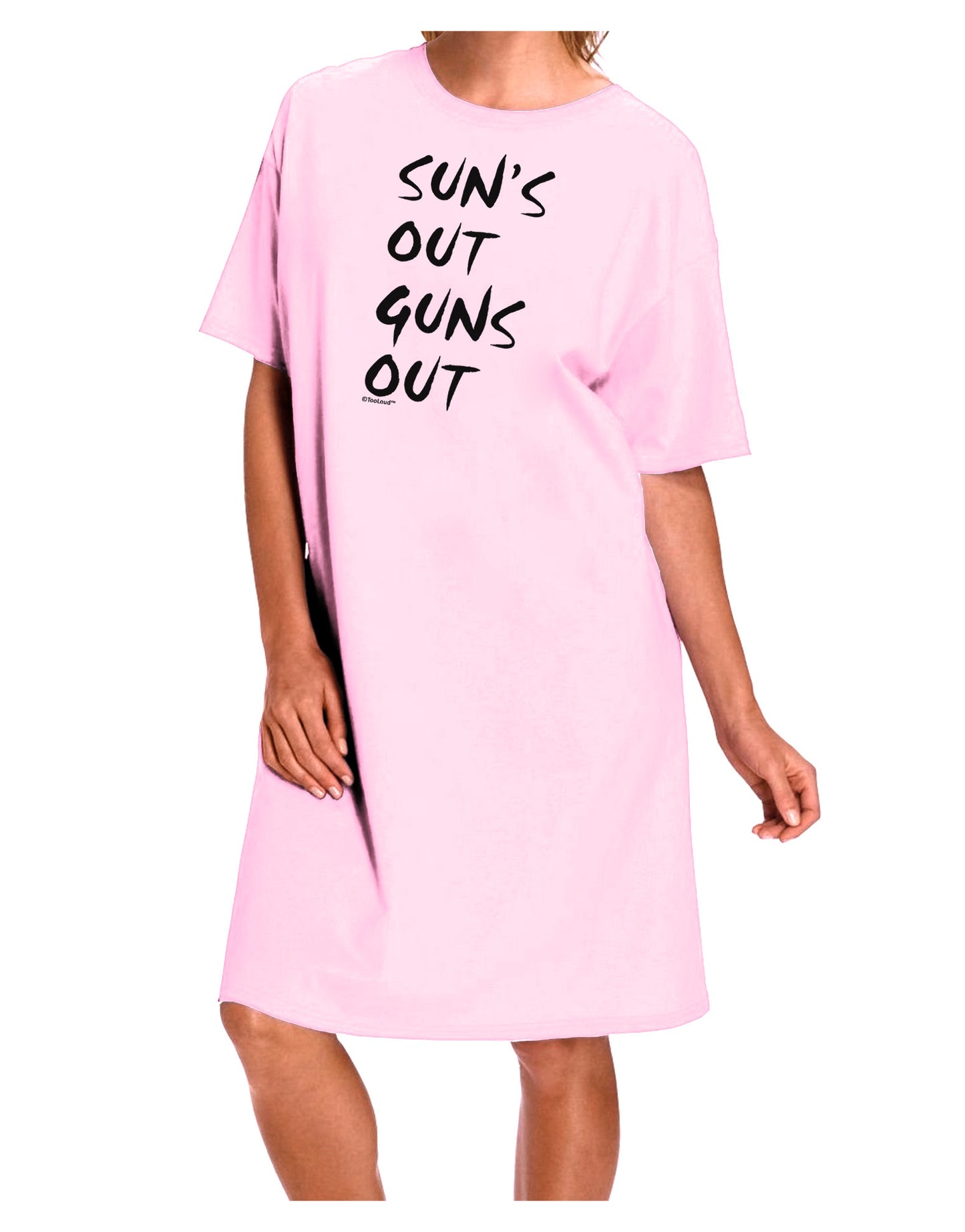Suns Out Guns Out Adult Wear Around Night Shirt and Dress-Night Shirt-TooLoud-Pink-One-Size-Fits-Most-Davson Sales