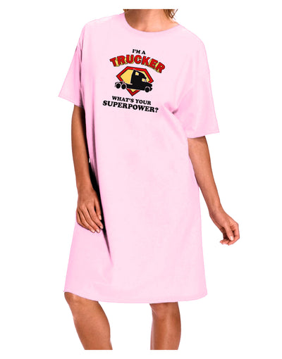 Trucker - Superpower Adult Wear Around Night Shirt and Dress-Night Shirt-TooLoud-Pink-One-Size-Fits-Most-Davson Sales