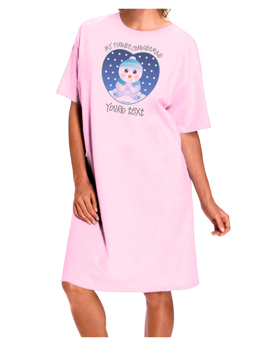 Personalized My First Christmas Snowbaby Blue Adult Wear Around Night Shirt and Dress-Night Shirt-TooLoud-Pink-One-Size-Fits-Most-Davson Sales