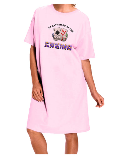 I'd Rather Be At The Casino Funny Adult Wear Around Night Shirt and Dress by TooLoud-Night Shirt-TooLoud-Pink-One-Size-Fits-Most-Davson Sales