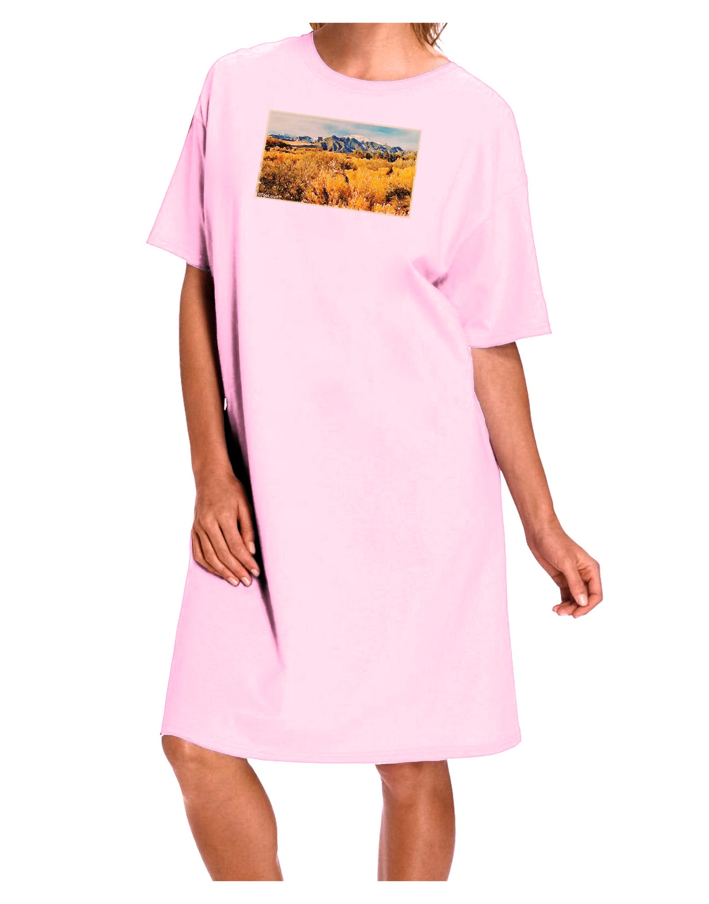 Mountain Forest Park Watercolor Adult Wear Around Night Shirt and Dress-Night Shirt-TooLoud-Pink-One-Size-Fits-Most-Davson Sales