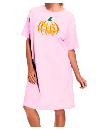 Happy Halloween Jack Yellow Adult Wear Around Night Shirt and Dress-Night Shirt-TooLoud-Pink-One-Size-Fits-Most-Davson Sales